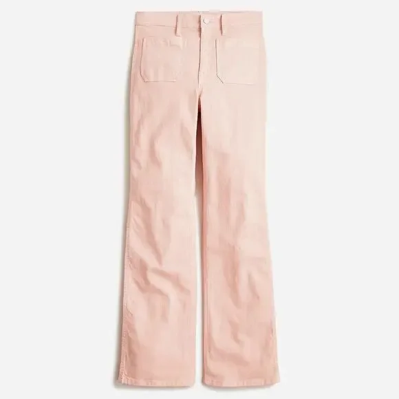 J. CREW Light Pink High-rise Full-Length Garment-Dyed Flare Jean Sz 29 - Picture 2 of 8